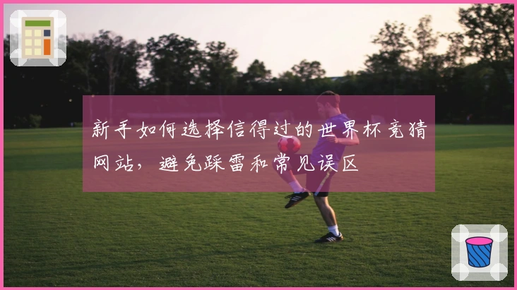 新手如何选择信得过的世界杯竞猜网站，避免踩雷和常见误区